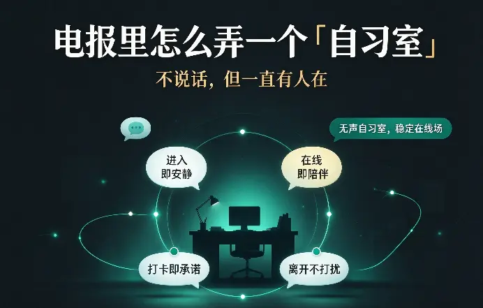 电报里怎么弄一个「自习室」：不说话，但一直有人在