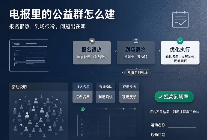 电报里的公益群怎么建：报名很热，到场很冷