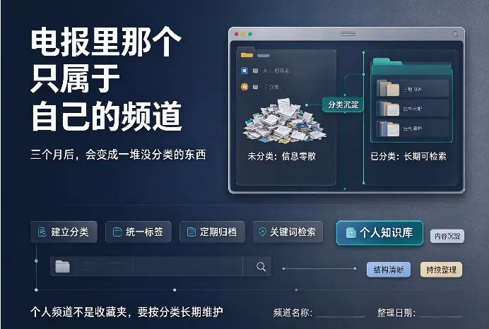  电报里那个只属于自己的频道：三个月后会变成一堆没分类的东西